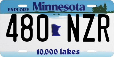 MN license plate 480NZR