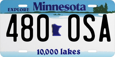 MN license plate 480OSA