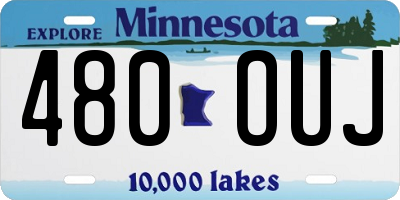 MN license plate 480OUJ