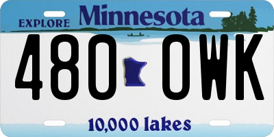 MN license plate 480OWK