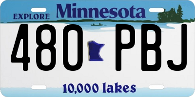 MN license plate 480PBJ