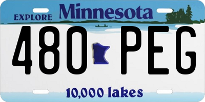 MN license plate 480PEG