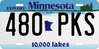 MN license plate 480PKS