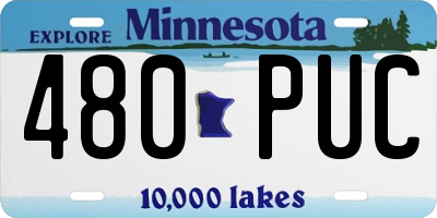 MN license plate 480PUC