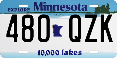 MN license plate 480QZK