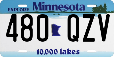 MN license plate 480QZV