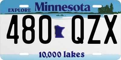 MN license plate 480QZX