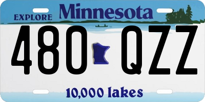 MN license plate 480QZZ