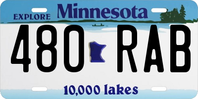 MN license plate 480RAB