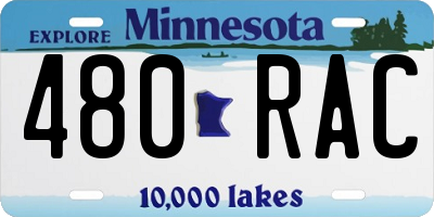 MN license plate 480RAC