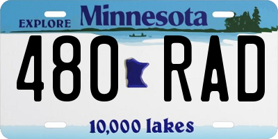 MN license plate 480RAD