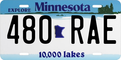 MN license plate 480RAE