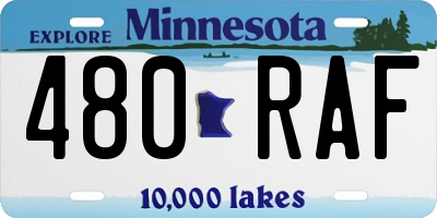 MN license plate 480RAF