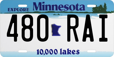MN license plate 480RAI