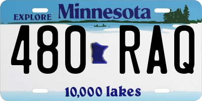 MN license plate 480RAQ