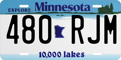 MN license plate 480RJM