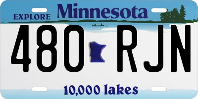 MN license plate 480RJN