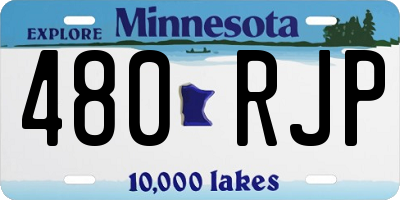 MN license plate 480RJP