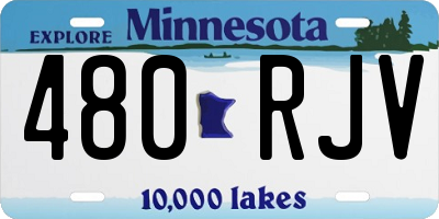 MN license plate 480RJV