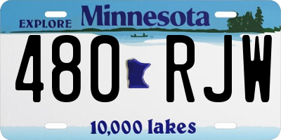 MN license plate 480RJW