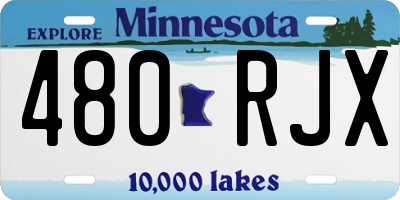 MN license plate 480RJX