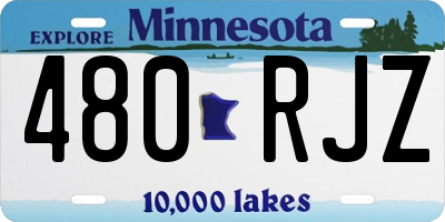 MN license plate 480RJZ