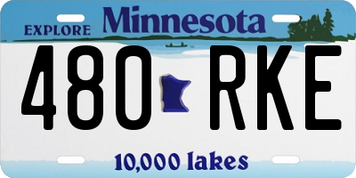 MN license plate 480RKE