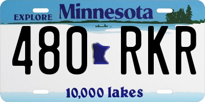 MN license plate 480RKR
