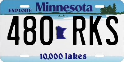 MN license plate 480RKS