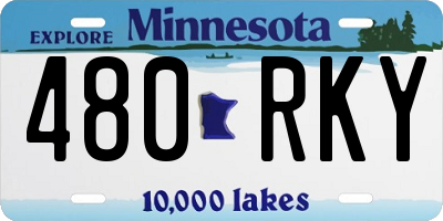 MN license plate 480RKY