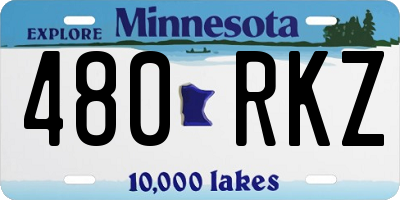 MN license plate 480RKZ