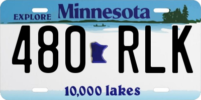 MN license plate 480RLK