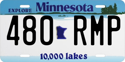 MN license plate 480RMP
