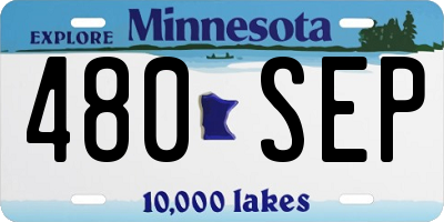 MN license plate 480SEP