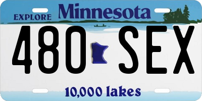MN license plate 480SEX