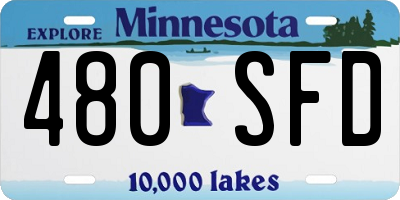 MN license plate 480SFD