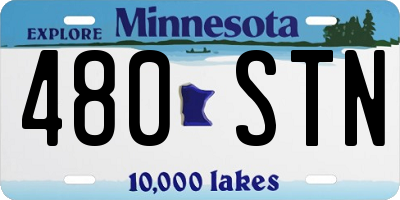 MN license plate 480STN