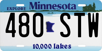 MN license plate 480STW