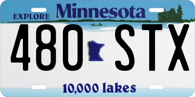 MN license plate 480STX
