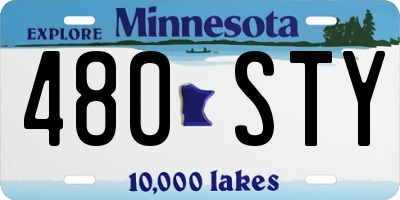 MN license plate 480STY