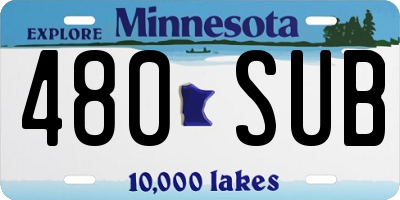 MN license plate 480SUB