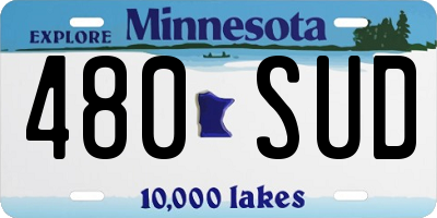 MN license plate 480SUD