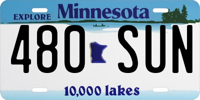 MN license plate 480SUN