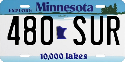 MN license plate 480SUR