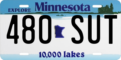 MN license plate 480SUT