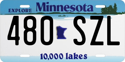 MN license plate 480SZL