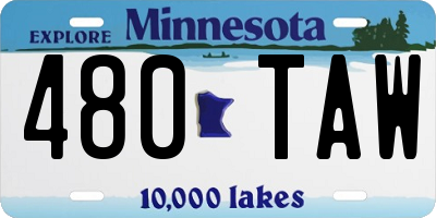 MN license plate 480TAW