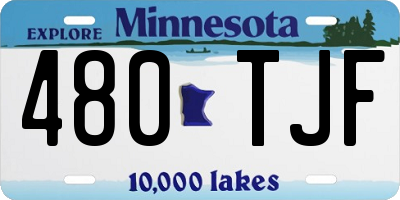 MN license plate 480TJF