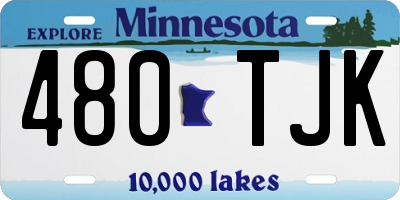 MN license plate 480TJK