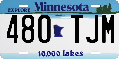 MN license plate 480TJM
